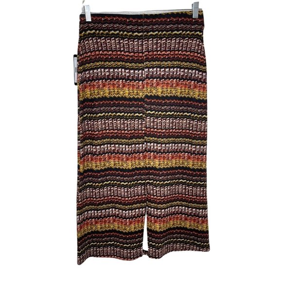 SOHO Apparel Ltd. Brown, Orange, Yellow Herringbone Boho Midi Skirt Size Medium - Picture 2 of 6